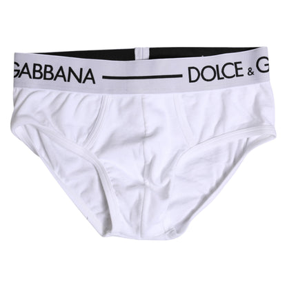 Sous-vêtement classique en coton stretch blanc Dolce &amp; Gabbana