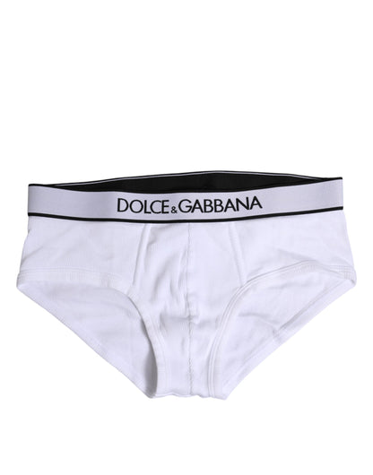 Sous-vêtement classique en coton stretch blanc Dolce &amp; Gabbana