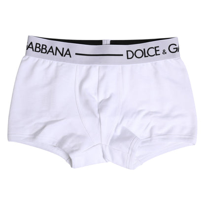Boxer classique en coton stretch blanc Dolce &amp; Gabbana