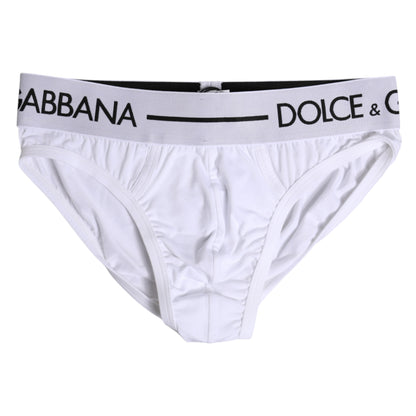 Sous-vêtement classique en coton stretch blanc Dolce &amp; Gabbana