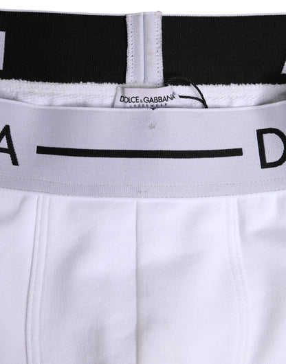 Boxer classique en coton stretch blanc Dolce &amp; Gabbana