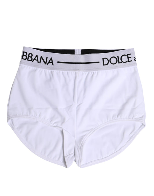 Boxer Dolce &amp; Gabbana en nylon blanc avec ceinture à logo