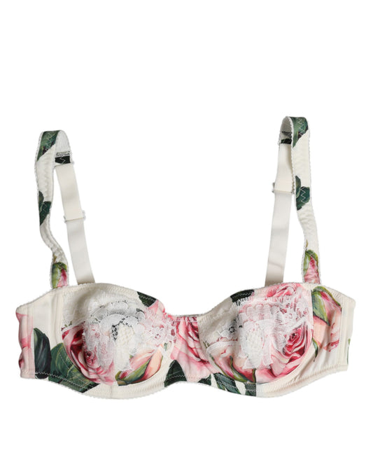 Soutien-gorge balconnet à armatures Dolce &amp; Gabbana à fleurs blanches