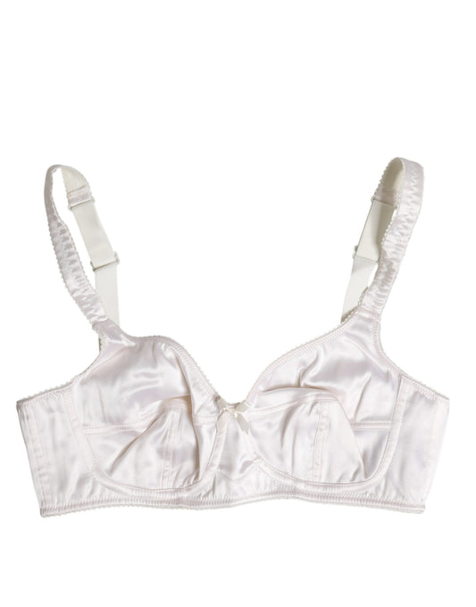 Soutien-gorge balconnet sans armatures en soie blanche Dolce &amp; Gabbana