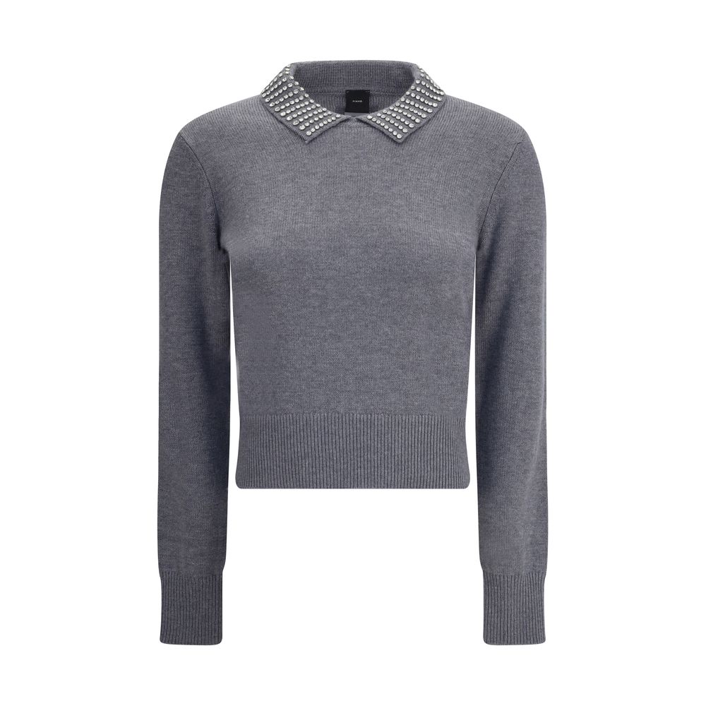 PINKO Rhinestone-decorated collar Sweater by PINKO