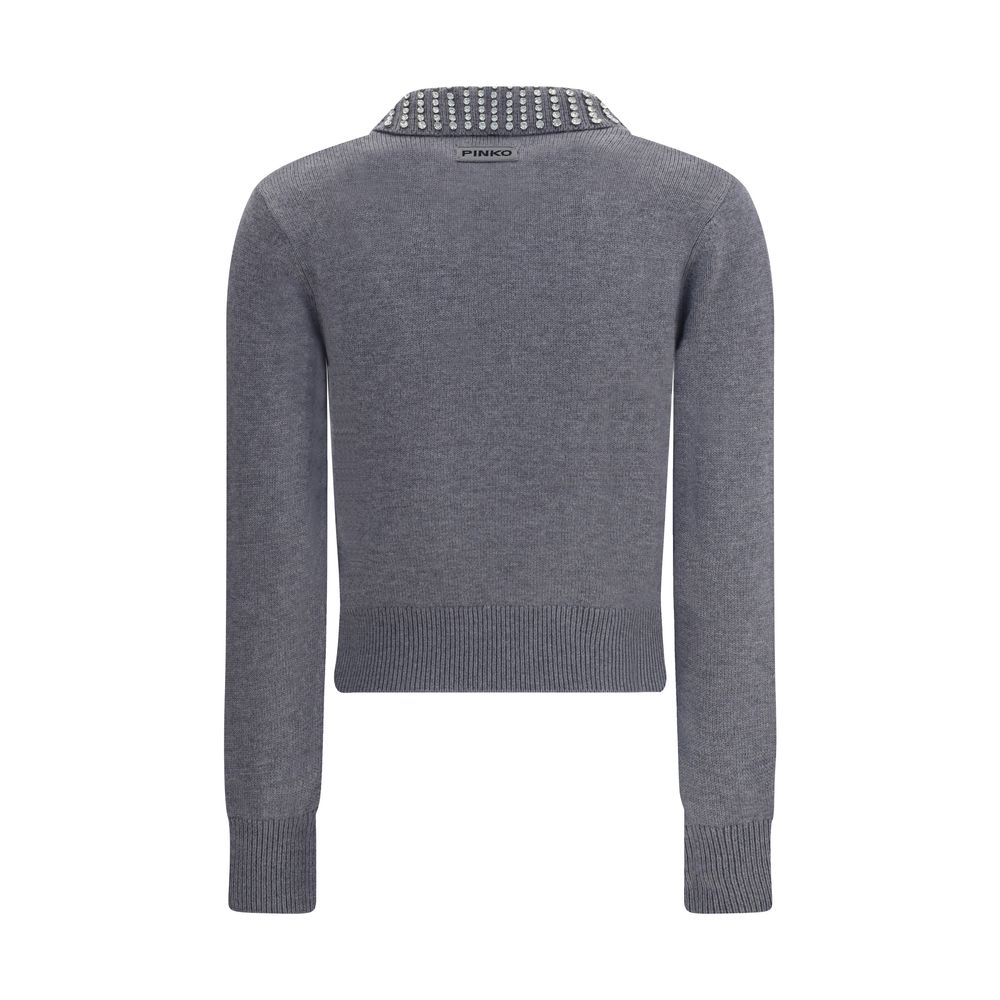 PINKO Rhinestone-decorated collar Sweater by PINKO