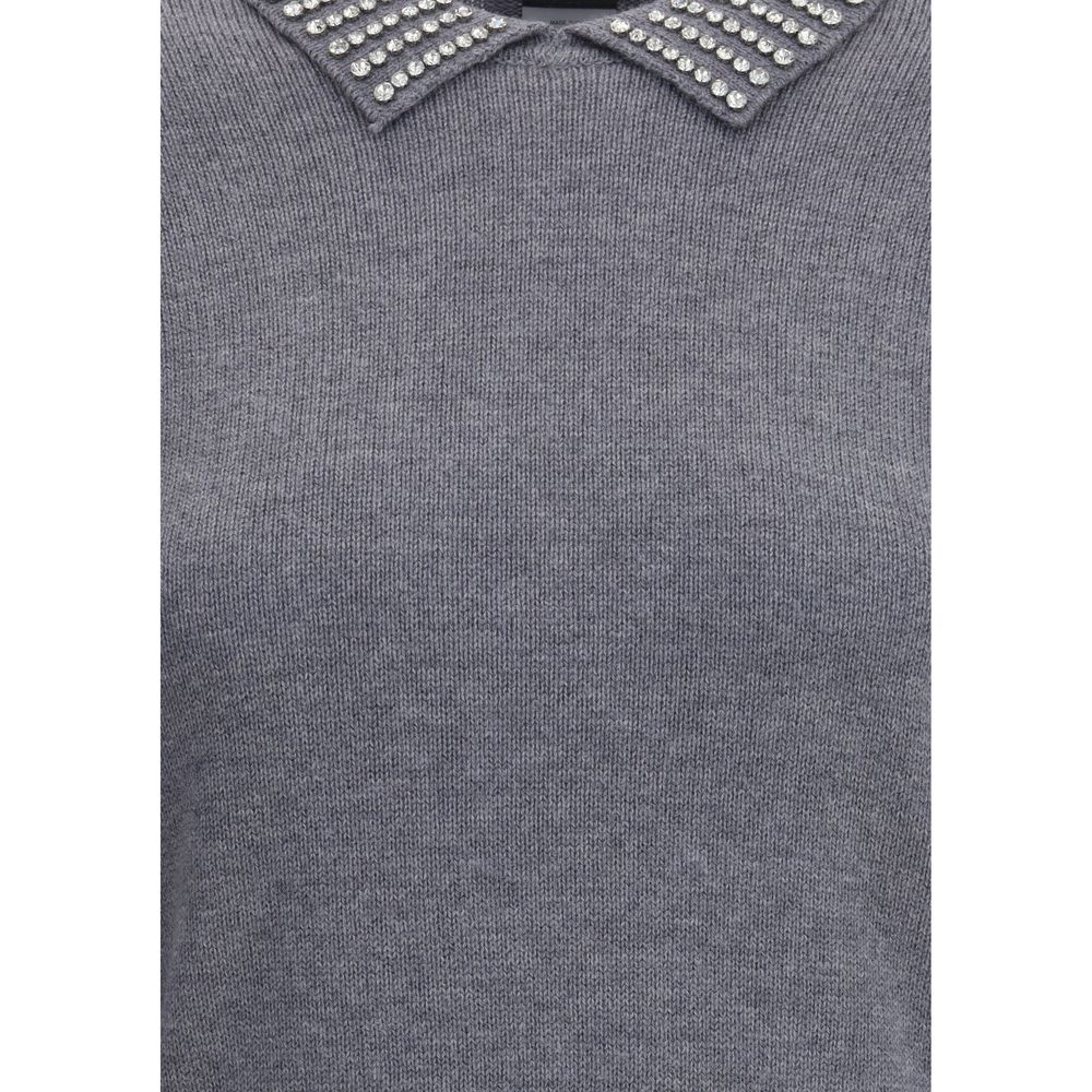 PINKO Rhinestone-decorated collar Sweater by PINKO