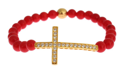 Bracelet élégant Nialaya en perles d'or et de corail rouge