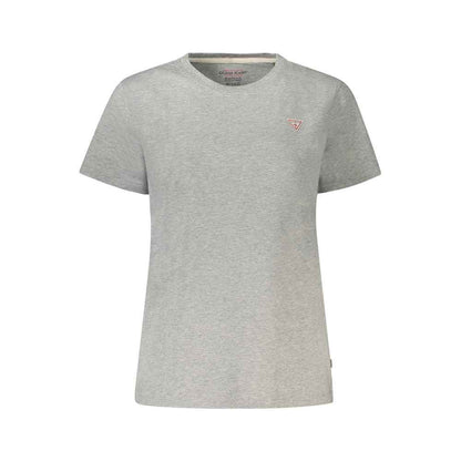 Guess Jeans Katoenen Dames T Shirt Grijs Met Logo Signatuur