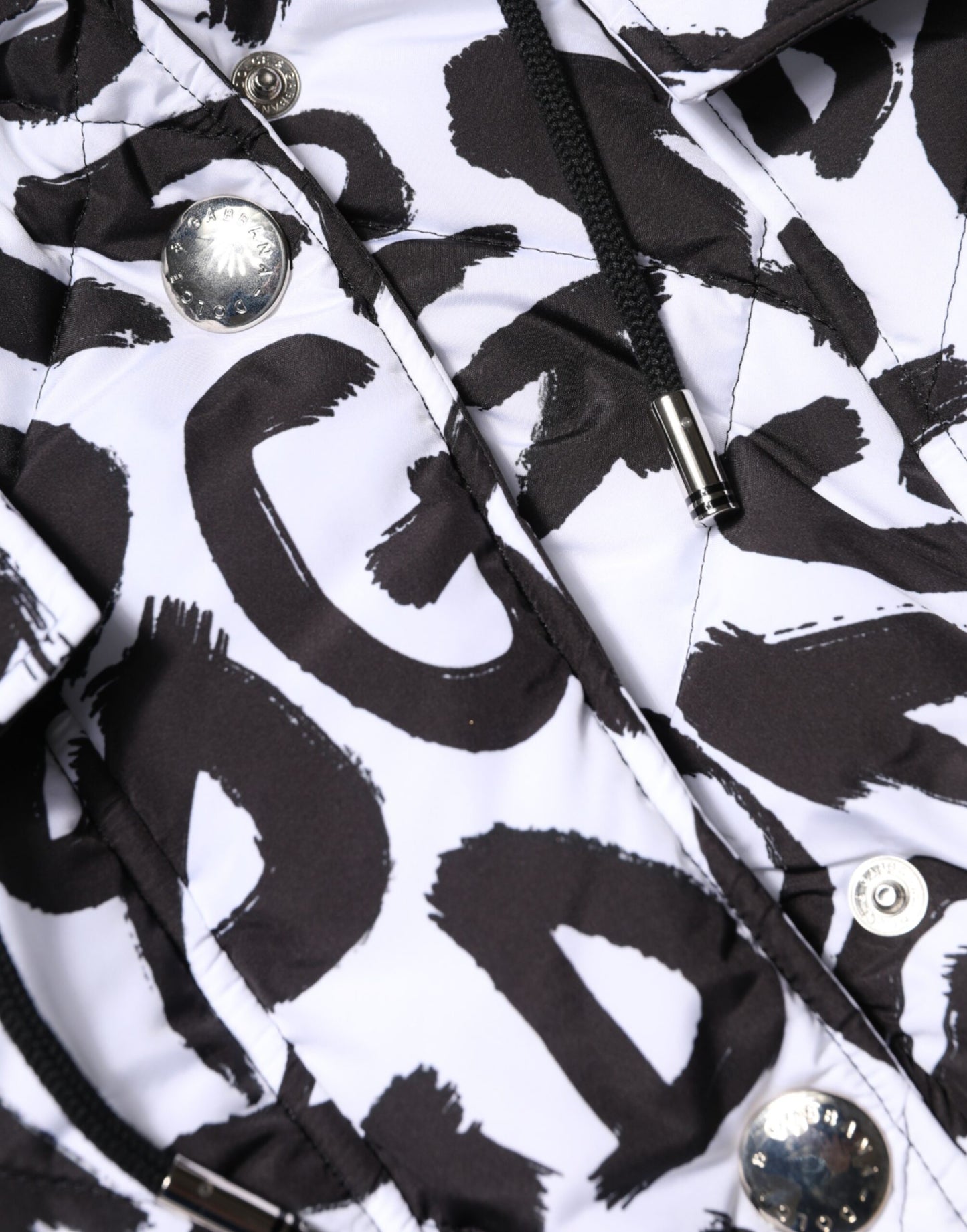 Dolce &amp; Gabbana White DG Mania Hooded Sleeveless Puffer Jacket