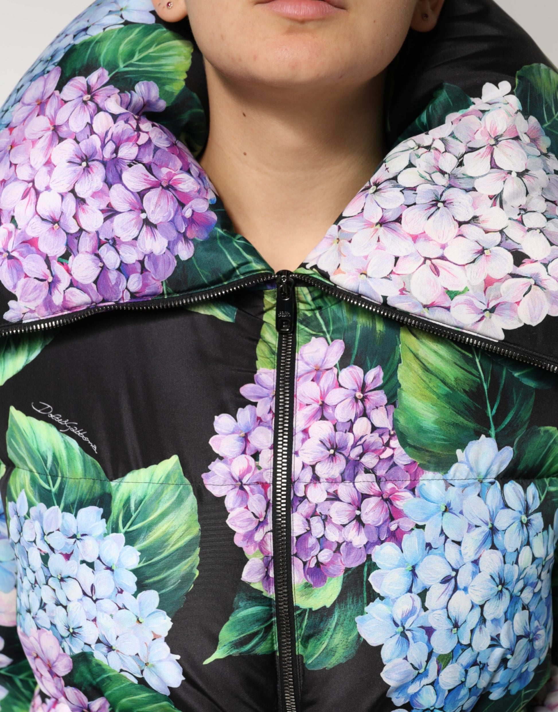Dolce & Gabbana Multicolor Floral Print Puffer Quilted Jacket by Dolce & Gabbana
