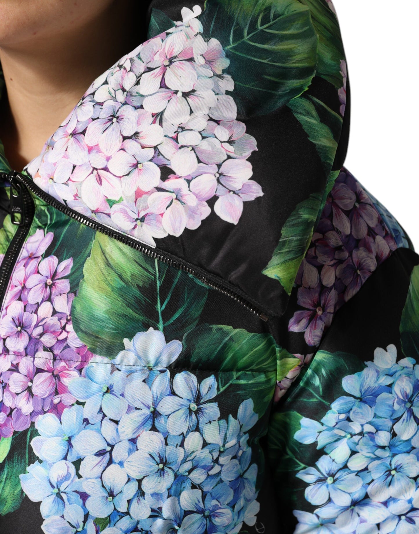 Dolce & Gabbana Multicolor Floral Print Puffer Quilted Jacket by Dolce & Gabbana