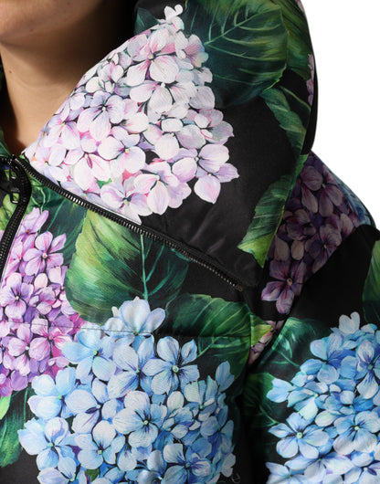 Dolce & Gabbana Multicolor Floral Print Puffer Quilted Jacket by Dolce & Gabbana