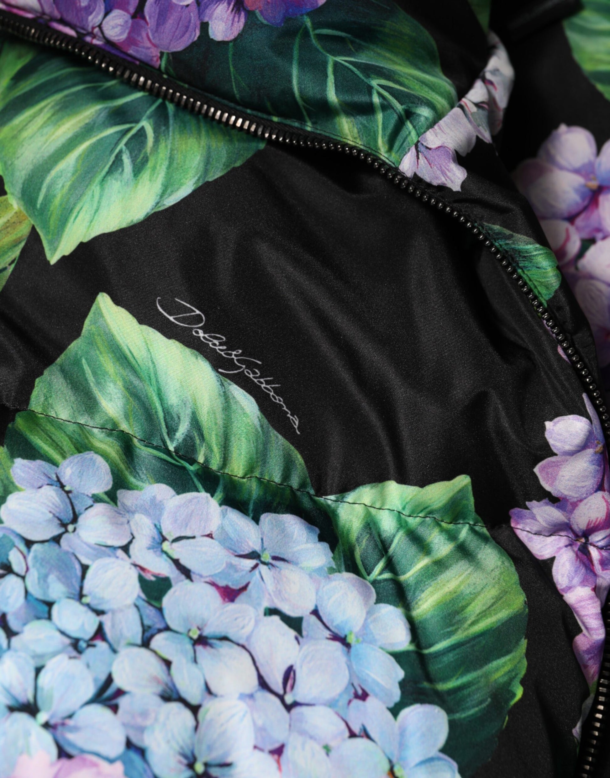Dolce & Gabbana Multicolor Floral Print Puffer Quilted Jacket by Dolce & Gabbana