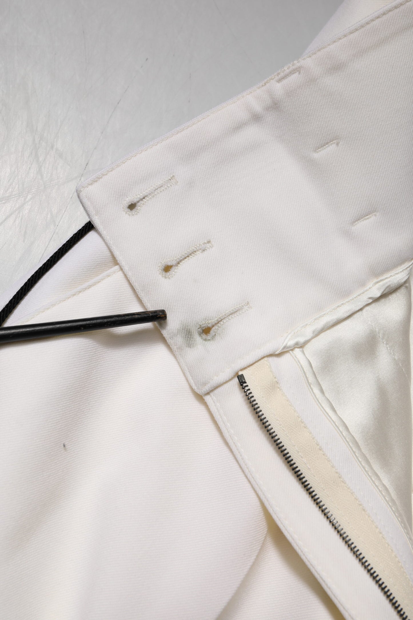 Dolce & Gabbana White Wool High Waist Tapered Pants by Dolce & Gabbana