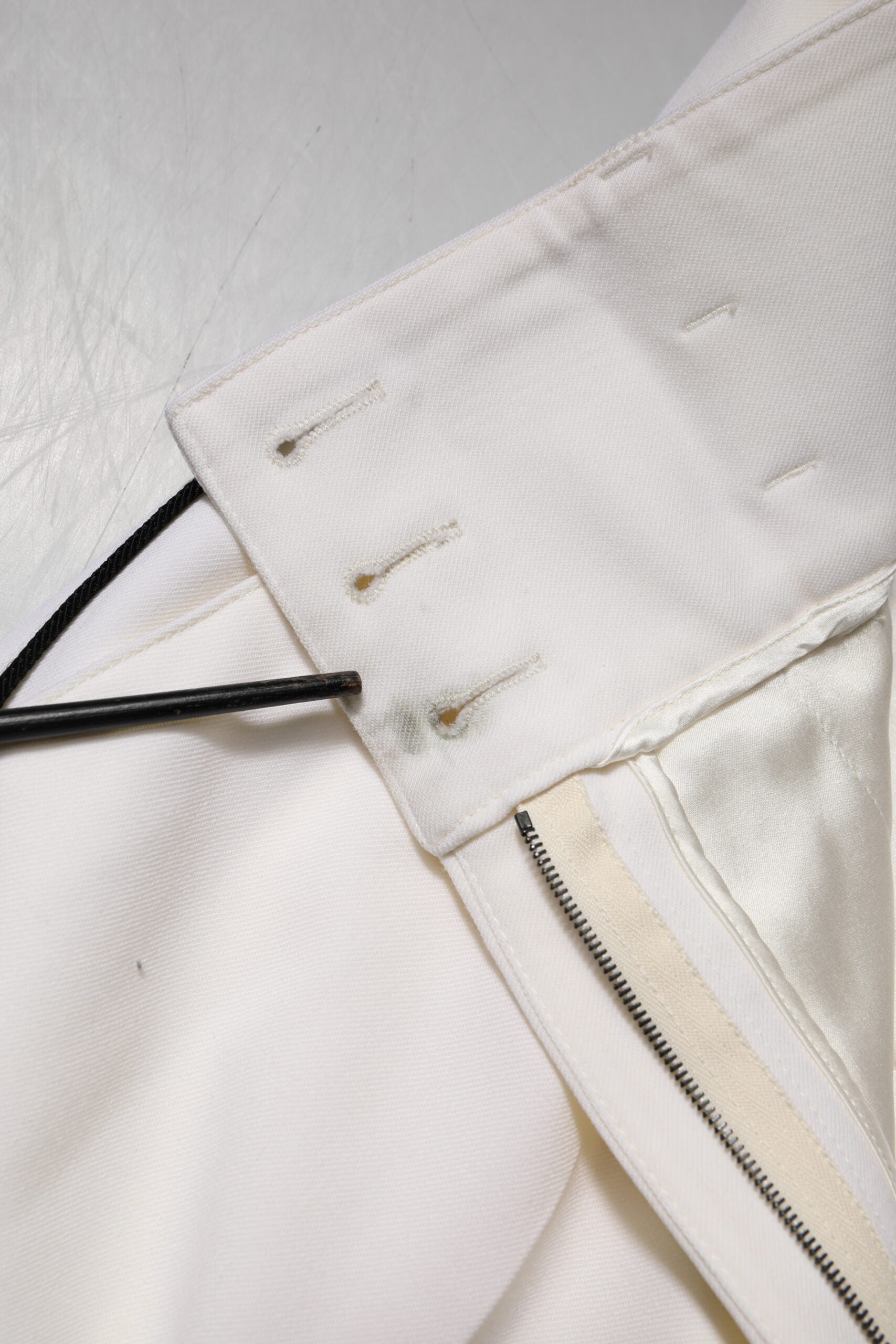Dolce & Gabbana White Wool High Waist Tapered Pants by Dolce & Gabbana