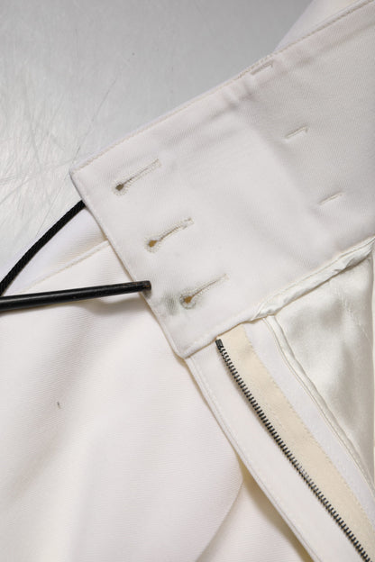 Dolce & Gabbana White Wool High Waist Tapered Pants by Dolce & Gabbana