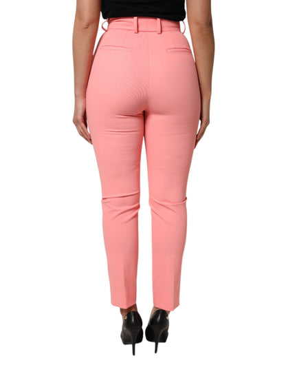 Dolce & Gabbana Pink High Waist Dress Tapered Pants by Dolce & Gabbana