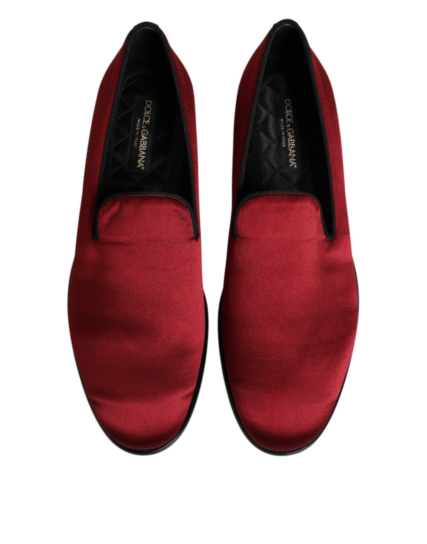 Dolce &amp; Gabbana Red Velvet Slip On Loafers Formal Shoes
