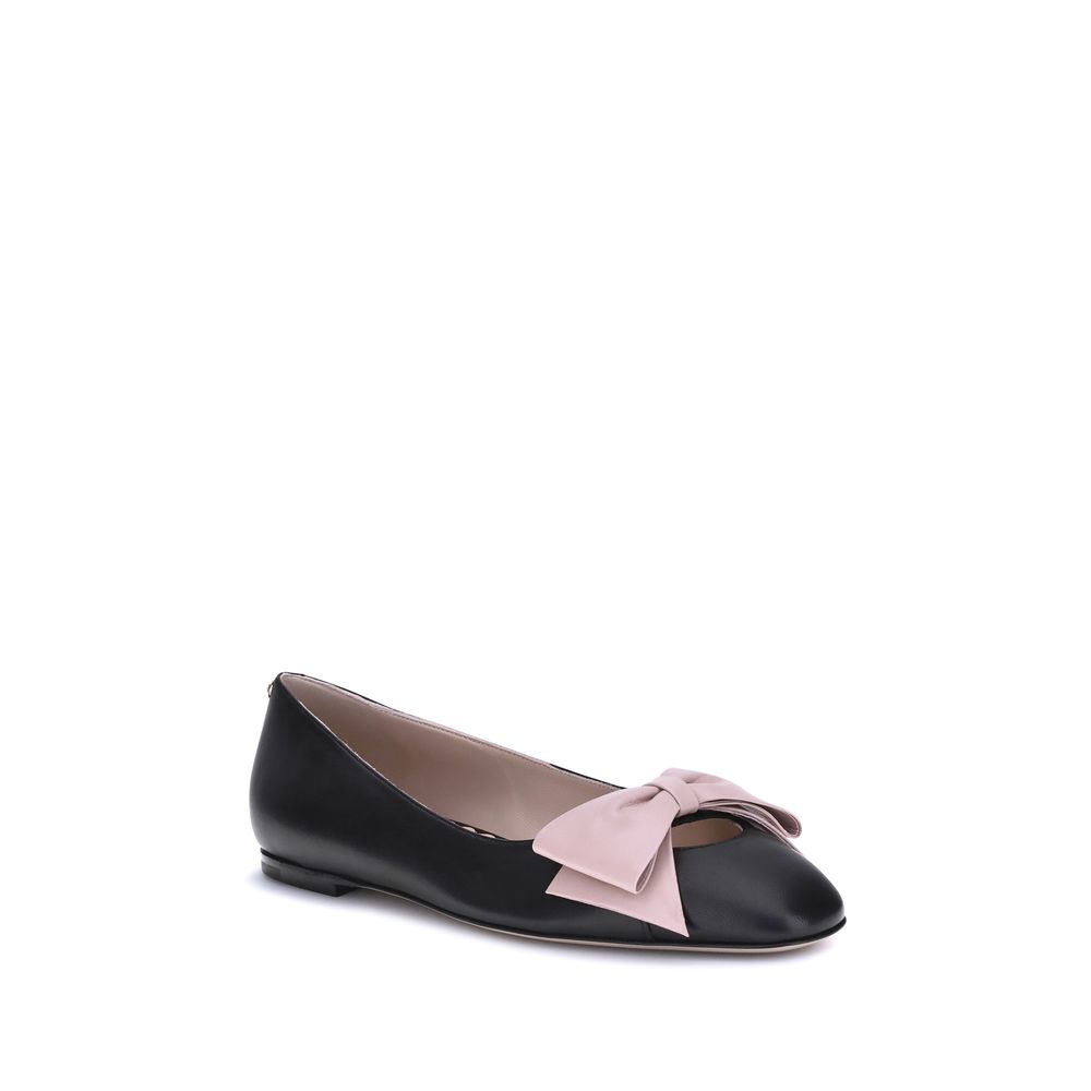 Valentino Garavani Bowow Lederen Ballerinas Met Binnenzool