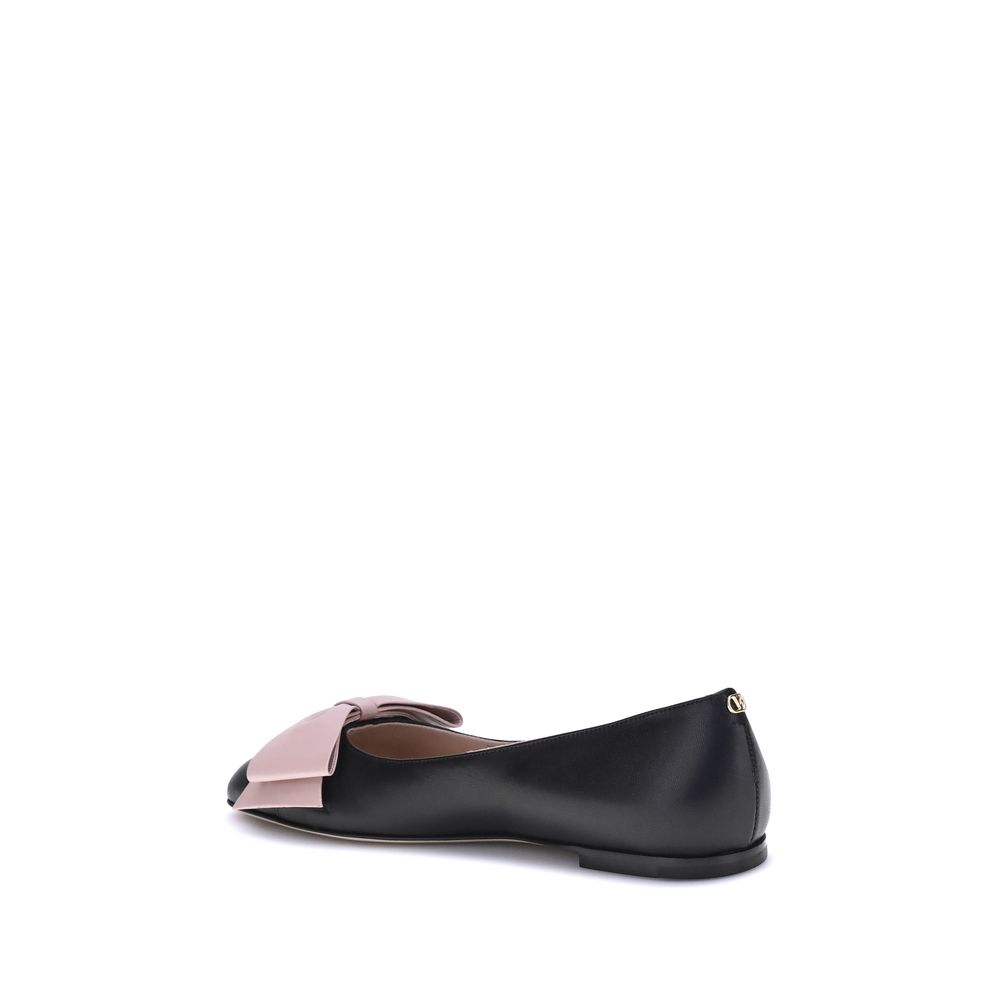 Valentino Garavani Bowow Lederen Ballerinas Met Binnenzool