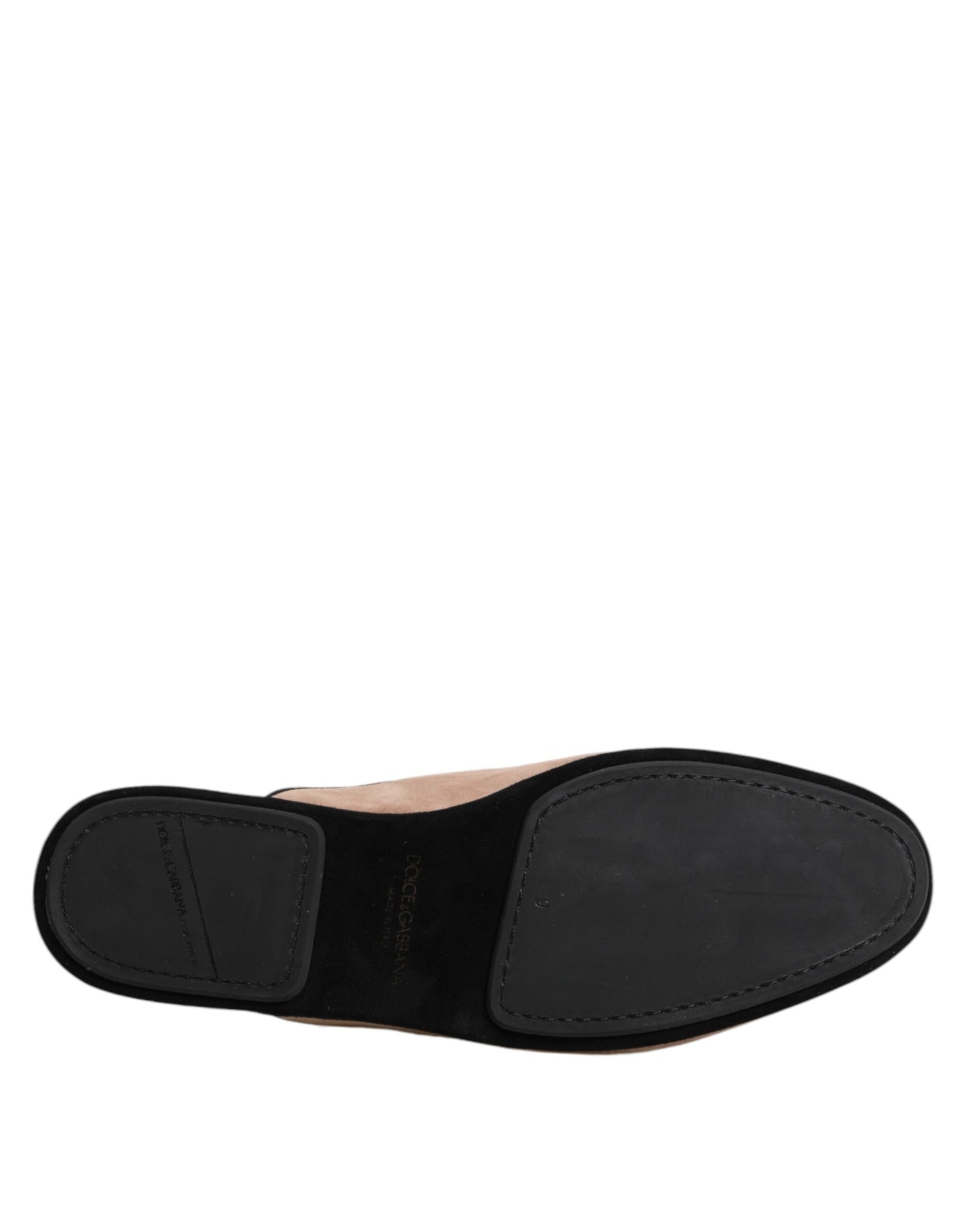 Dolce &amp; Gabbana Beige Capra Suede Slides Flat Slipper Shoes