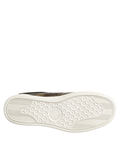 Dolce & Gabbana Brown Exotic Leather Low Top Sneakers Shoes by Dolce & Gabbana
