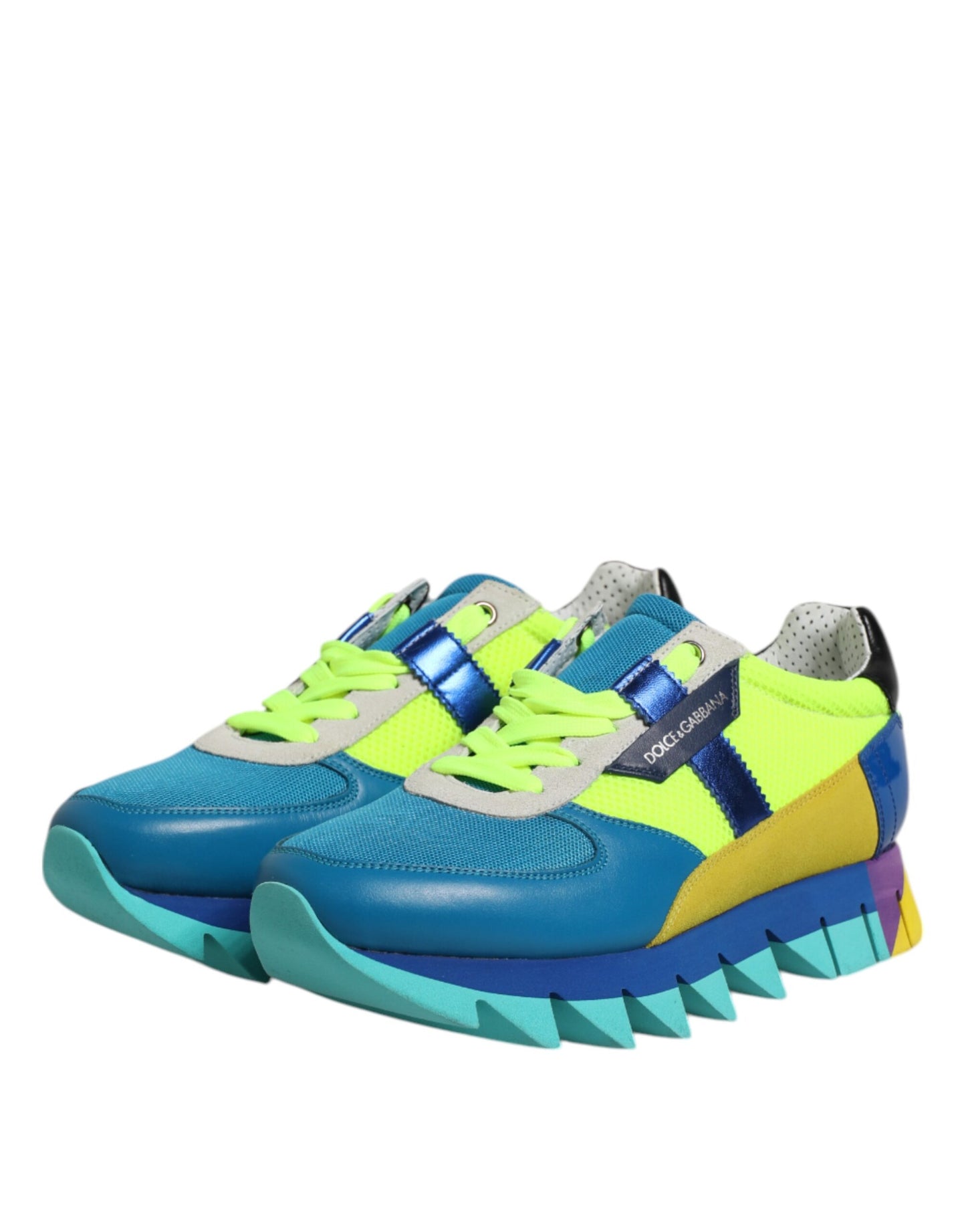 Dolce & Gabbana Multicolor Leather Low Top Men Sneakers Shoes by Dolce & Gabbana