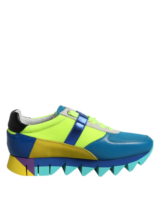 Dolce & Gabbana Multicolor Leather Low Top Men Sneakers Shoes by Dolce & Gabbana