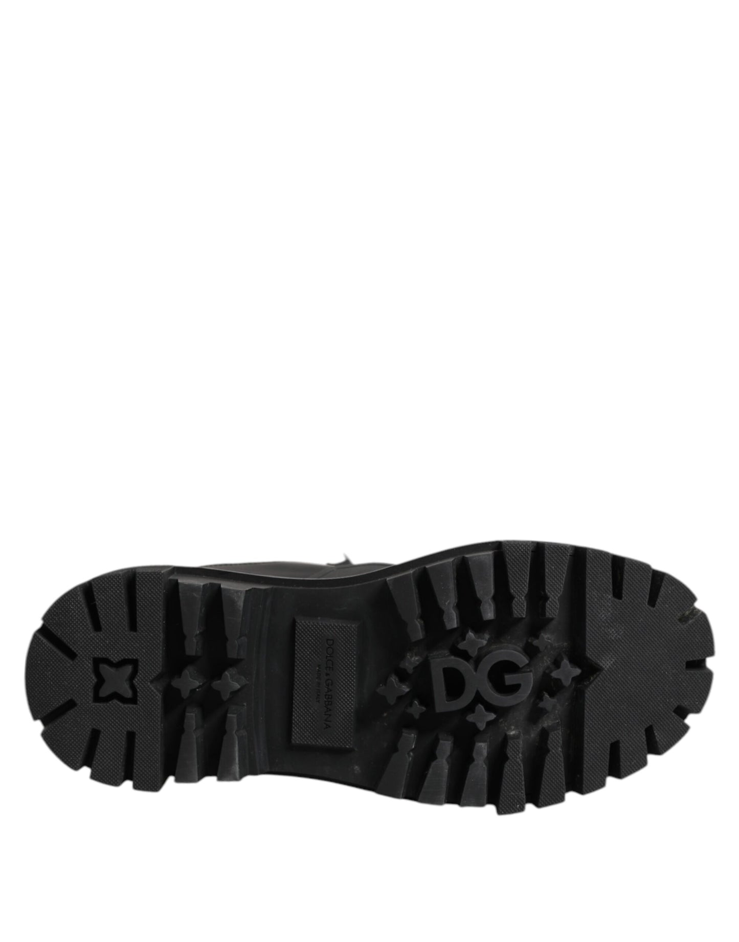 Dolce & Gabbana Black White Padded Lace Up Short Boots Shoes by Dolce & Gabbana