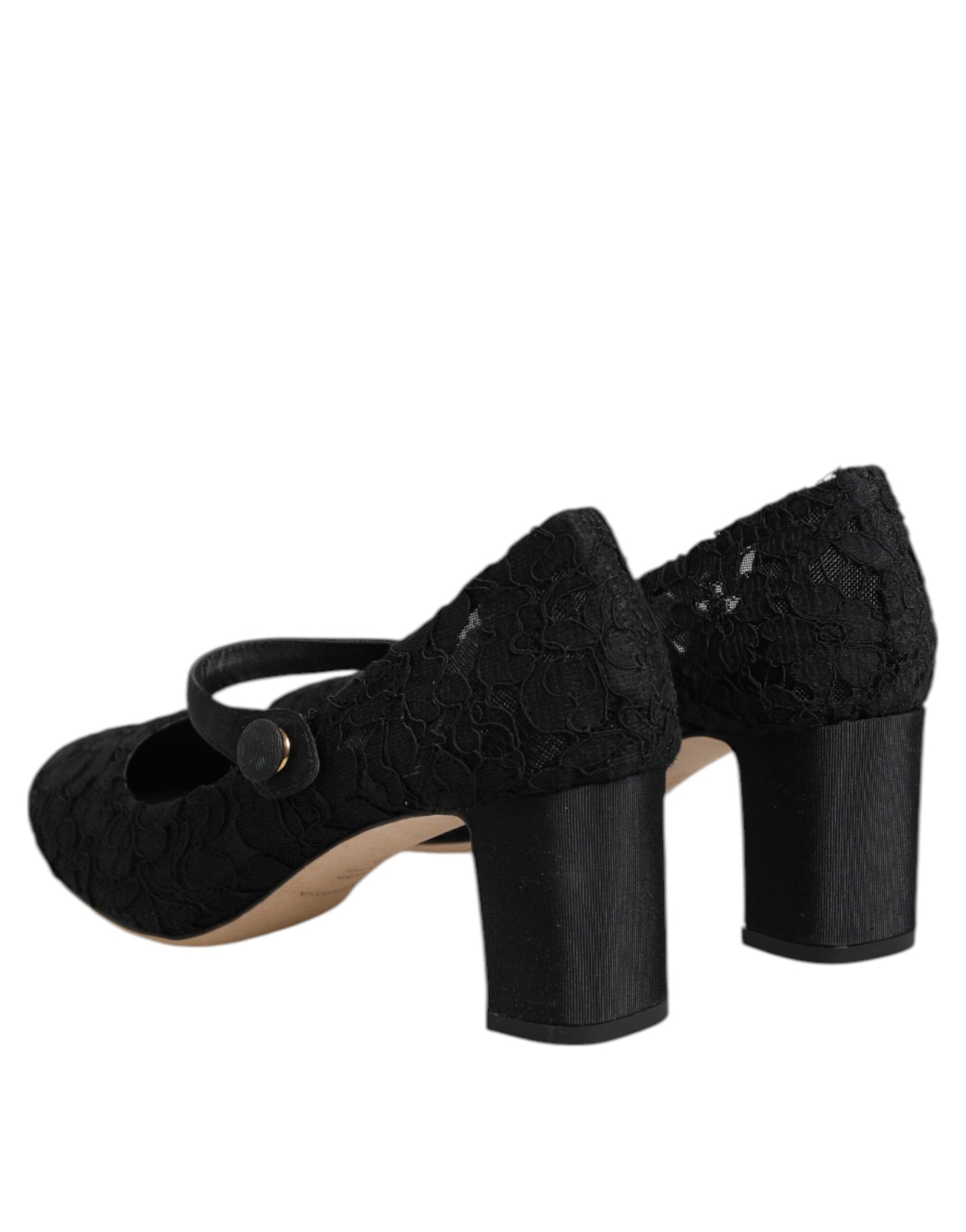 Dolce &amp; Gabbana Black Mary Jane Taormina Lace Pumps Shoes