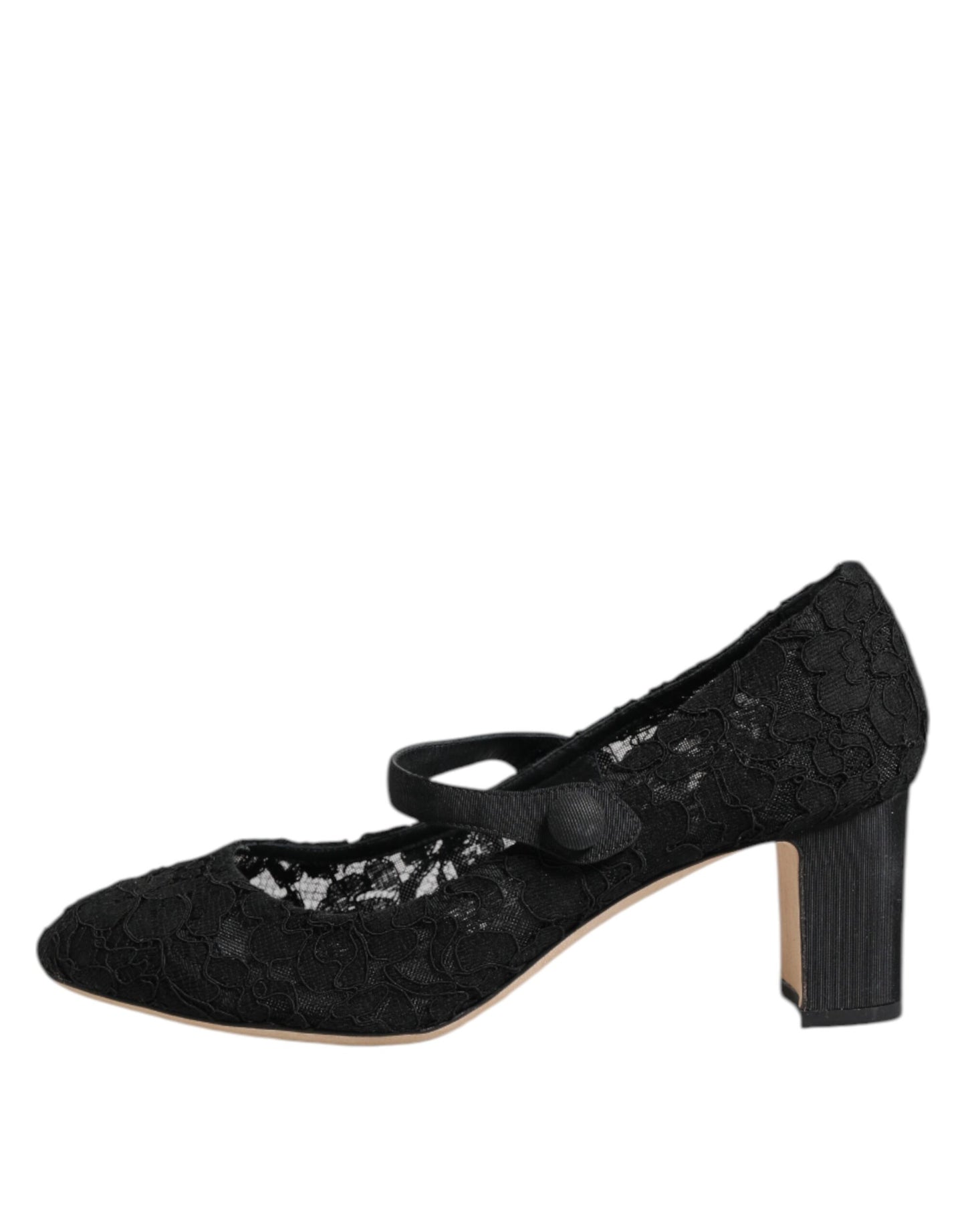 Dolce &amp; Gabbana Black Mary Jane Taormina Lace Pumps Shoes