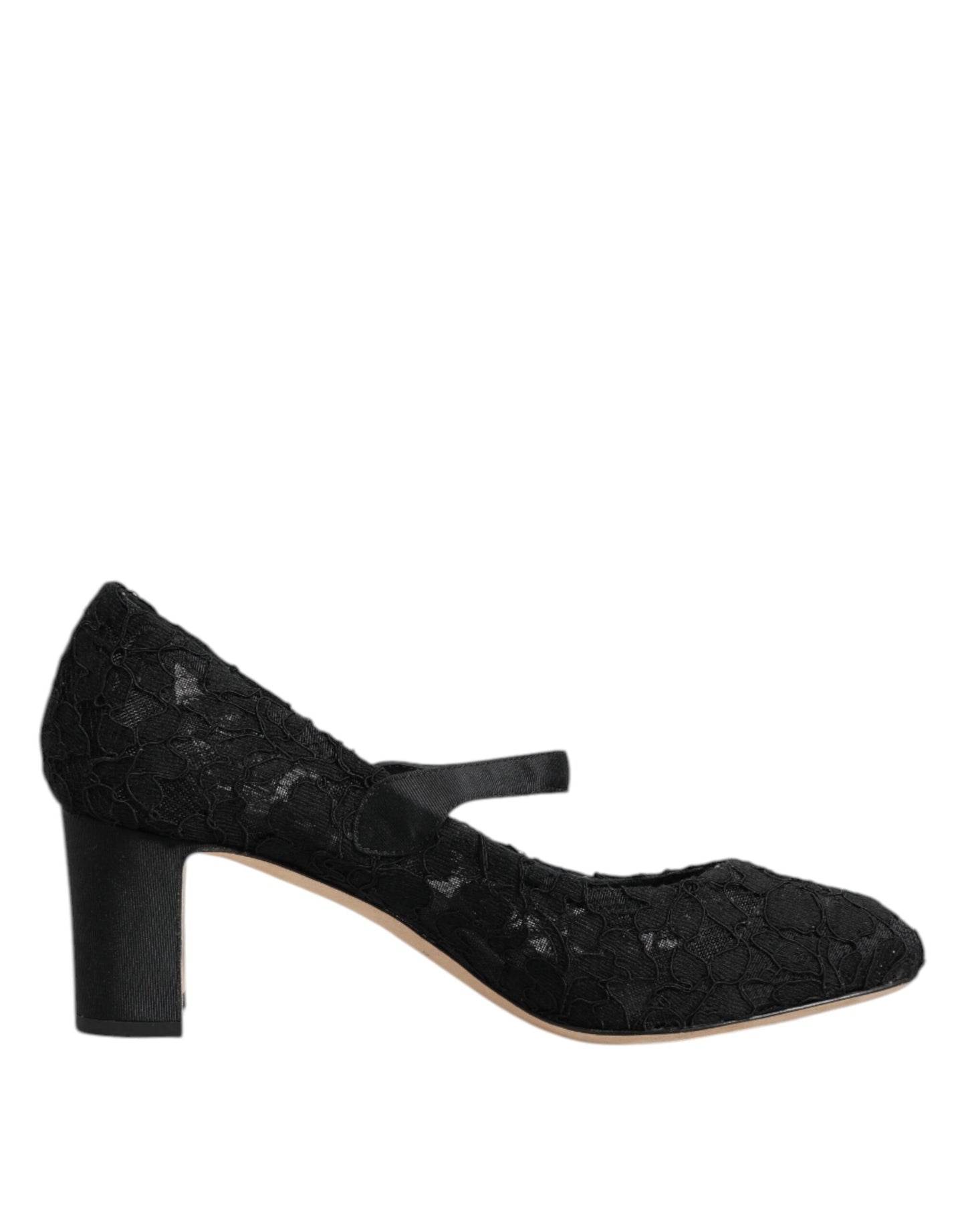 Dolce &amp; Gabbana Black Mary Jane Taormina Lace Pumps Shoes