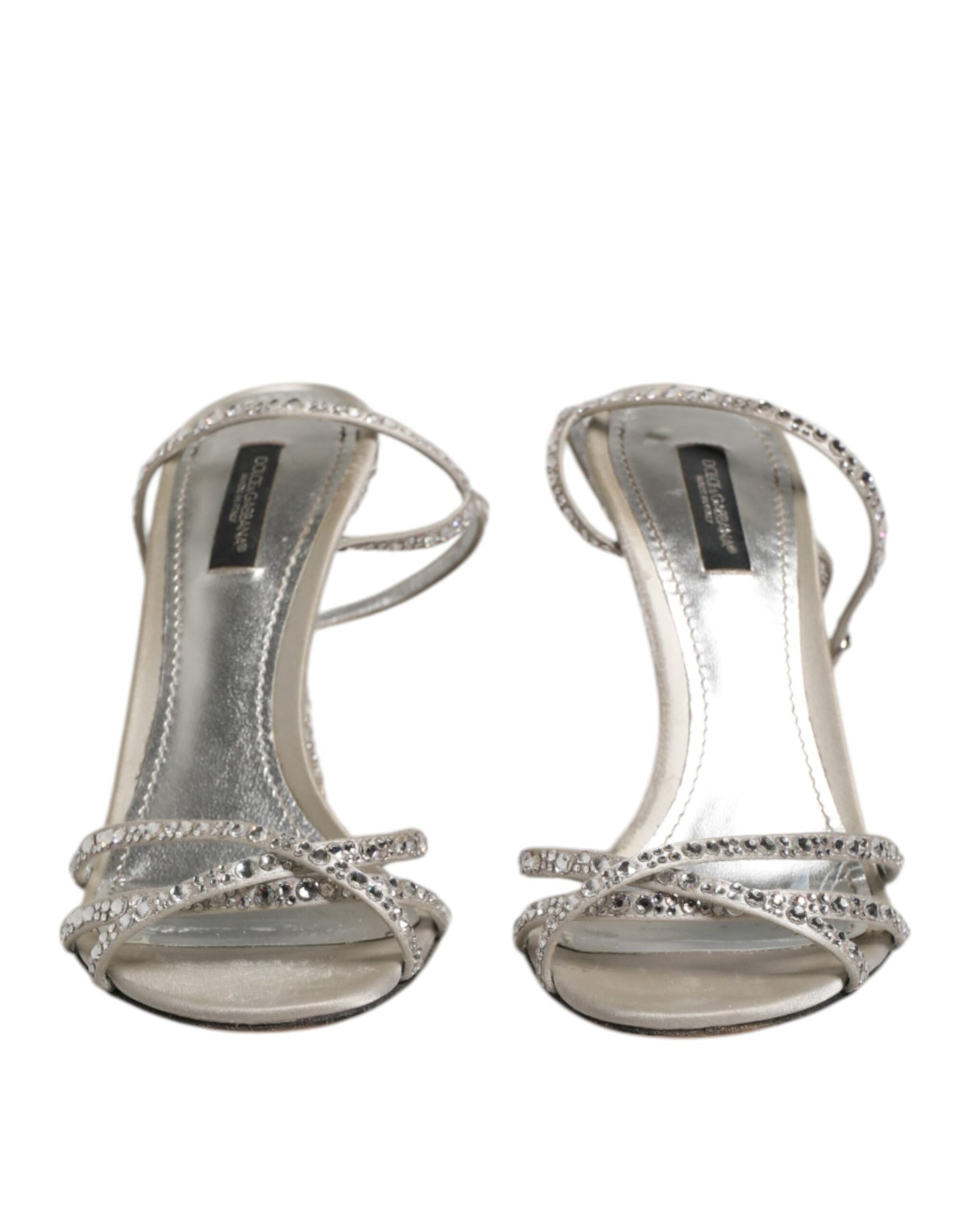 Dolce & Gabbana Silver Strass Ankle Strap KEIRA Sandals Shoes by Dolce & Gabbana