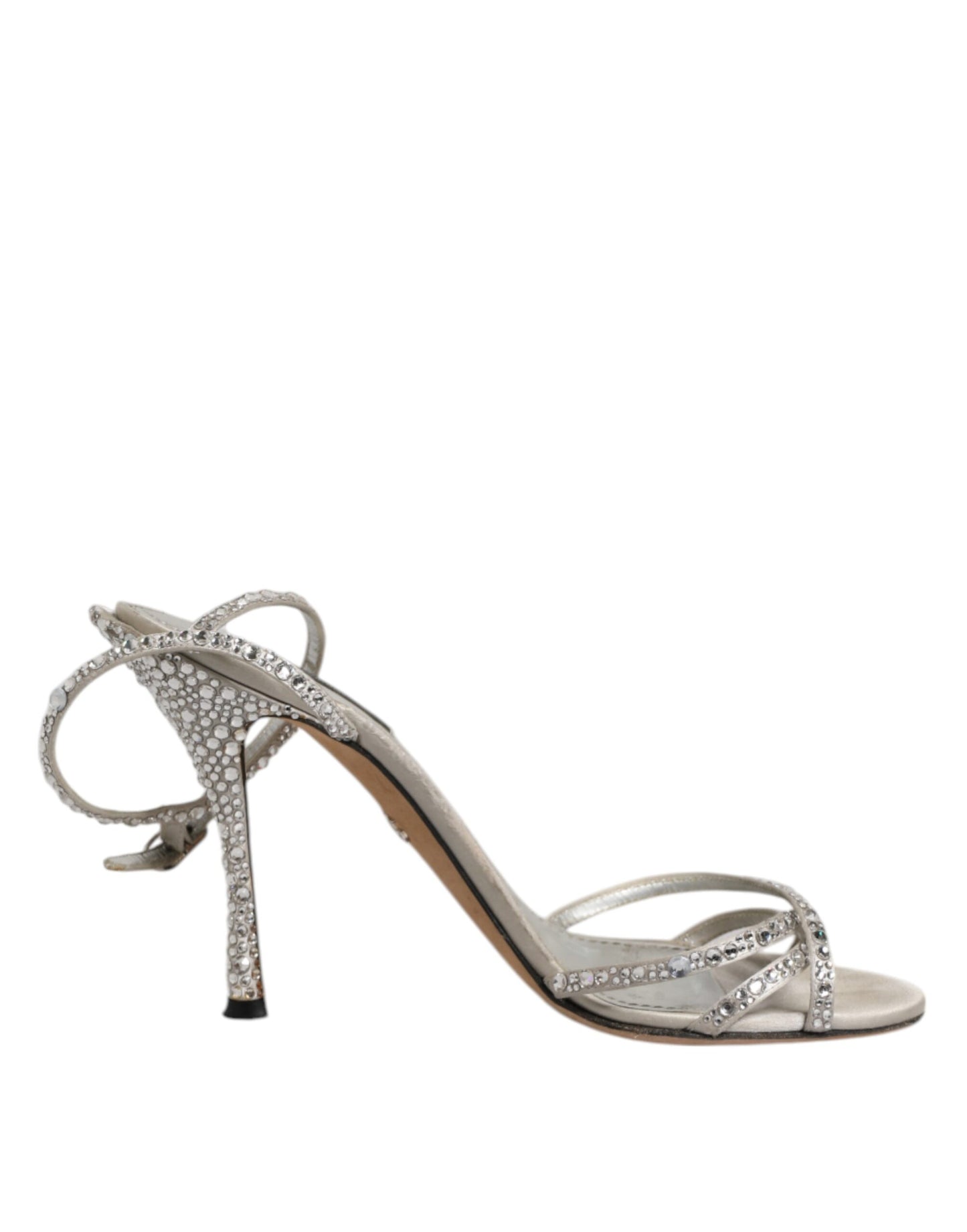 Dolce & Gabbana Silver Strass Ankle Strap KEIRA Sandals Shoes by Dolce & Gabbana