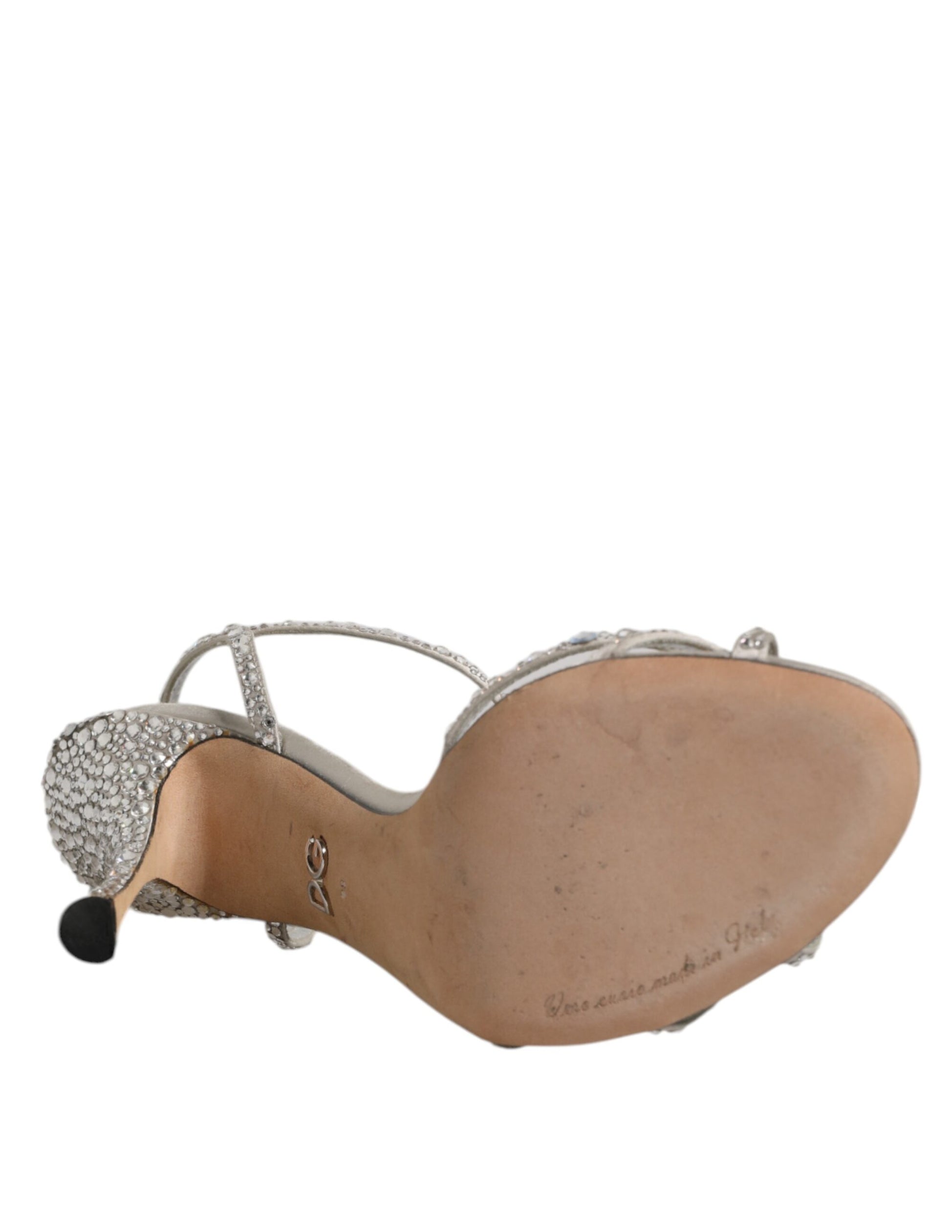 Dolce & Gabbana Silver Strass Ankle Strap KEIRA Sandals Shoes by Dolce & Gabbana