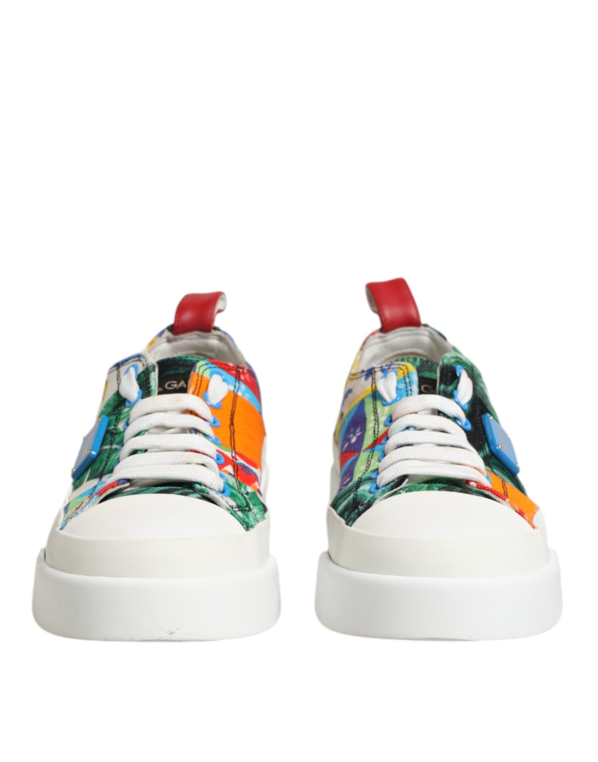 Dolce & Gabbana Multicolor Patchwork Low Top Sneakers Shoes by Dolce & Gabbana