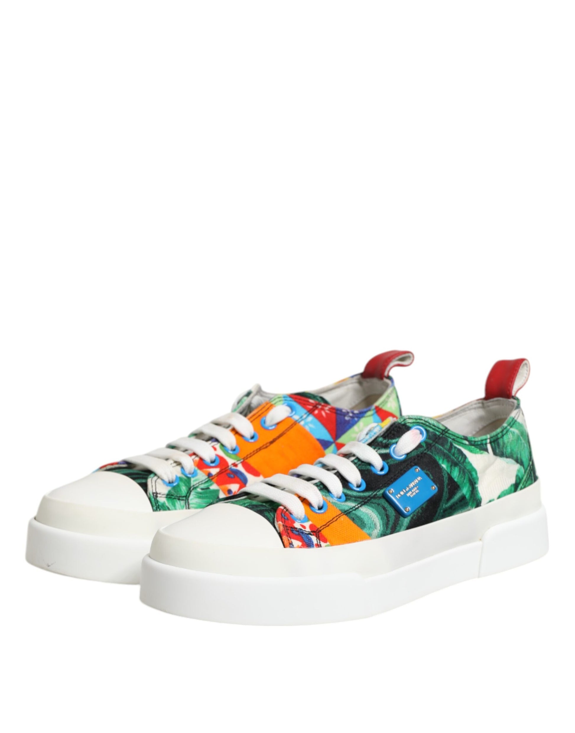 Dolce & Gabbana Multicolor Patchwork Low Top Sneakers Shoes by Dolce & Gabbana