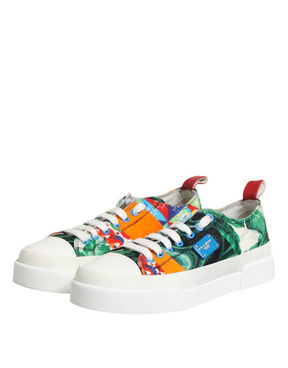 Dolce & Gabbana Multicolor Patchwork Low Top Sneakers Shoes by Dolce & Gabbana