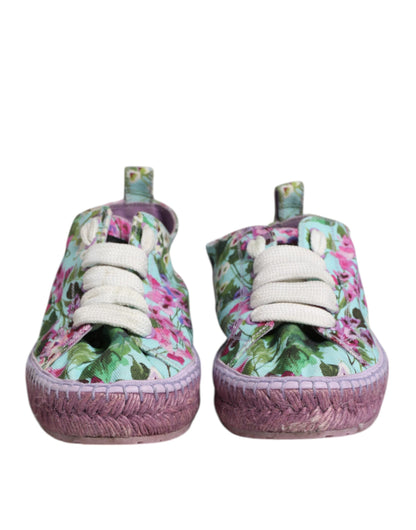 Dolce & Gabbana Multicolor Canvas Espadrilles Sneakers Shoes by Dolce & Gabbana