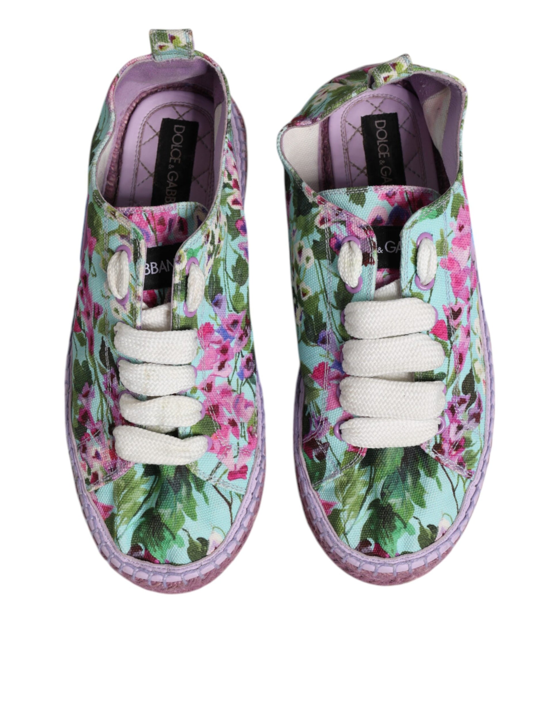 Dolce & Gabbana Multicolor Canvas Espadrilles Sneakers Shoes by Dolce & Gabbana