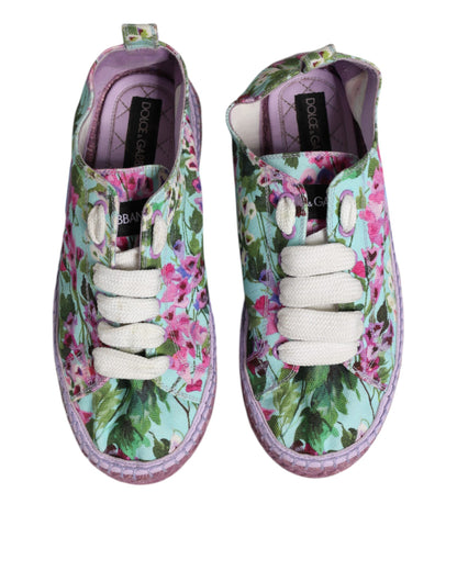 Dolce & Gabbana Multicolor Canvas Espadrilles Sneakers Shoes by Dolce & Gabbana
