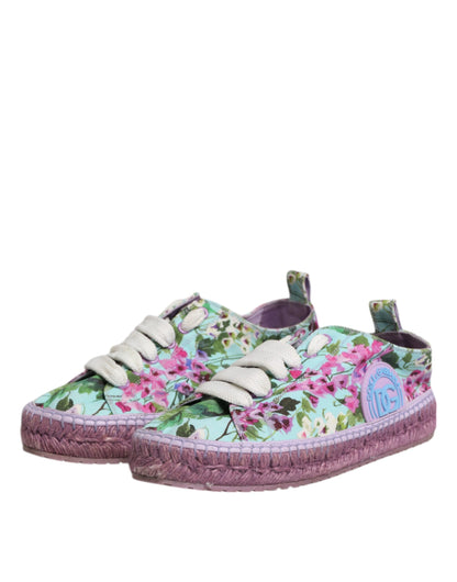 Dolce & Gabbana Multicolor Canvas Espadrilles Sneakers Shoes by Dolce & Gabbana
