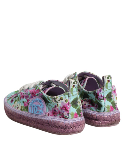 Dolce & Gabbana Multicolor Canvas Espadrilles Sneakers Shoes by Dolce & Gabbana