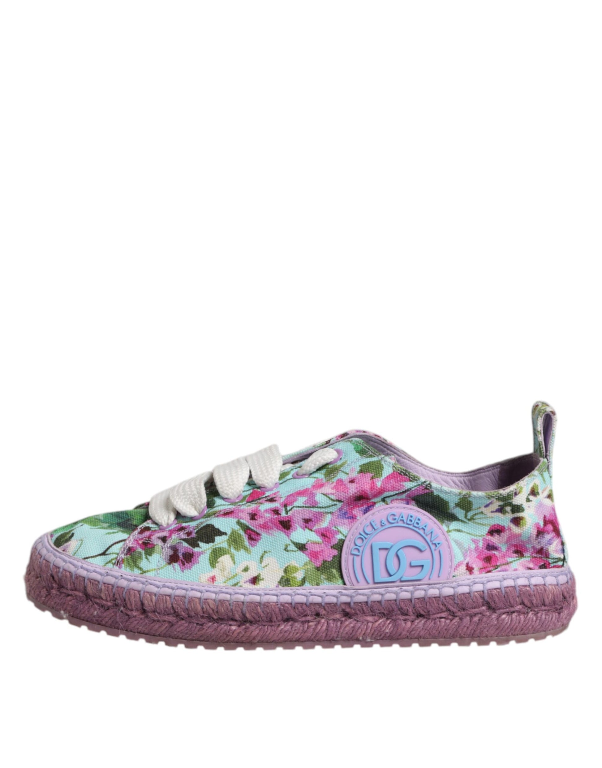 Dolce & Gabbana Multicolor Canvas Espadrilles Sneakers Shoes by Dolce & Gabbana