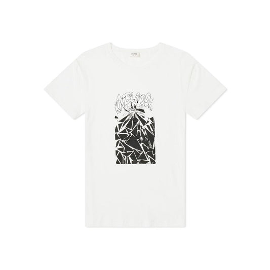T-shirt en coton imprimé Céline