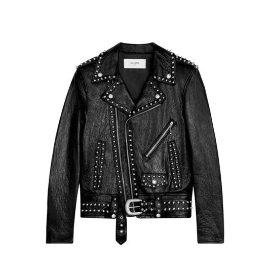 Veste en cuir cloutée Céline