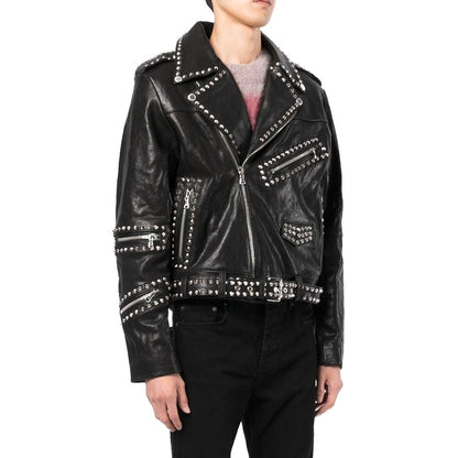 Veste en cuir cloutée Céline