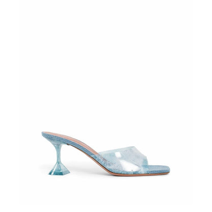 Amina Muaddi Lupita Glass Pvc Denim Mules by Amina Muaddi