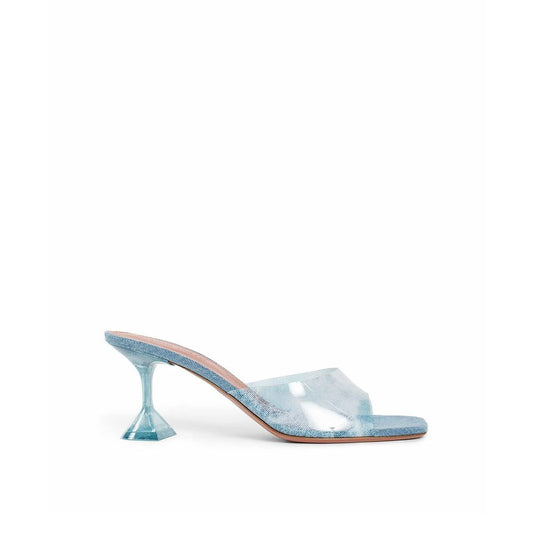 Amina Muaddi Lupita Glass Pvc Denim Mules by Amina Muaddi